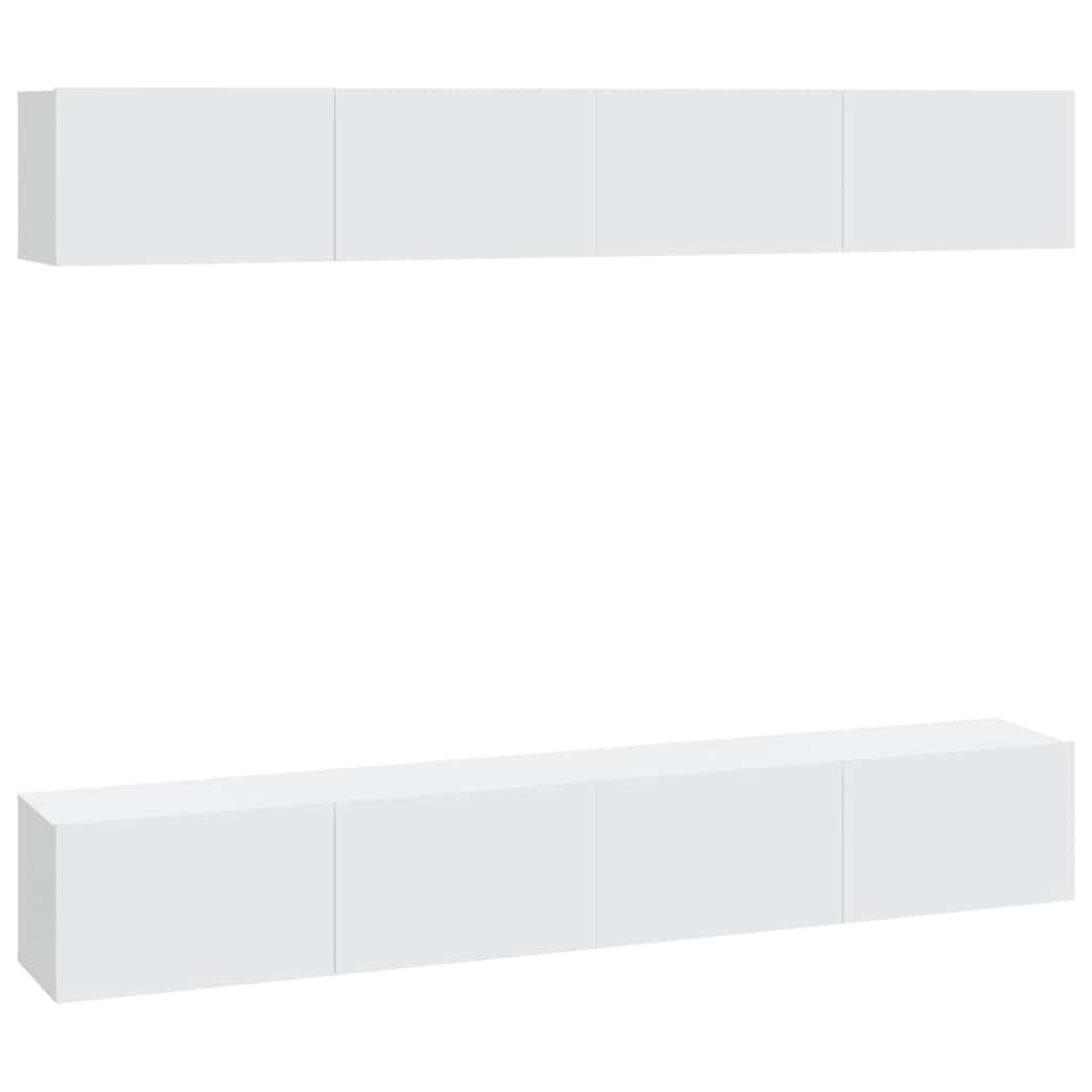 vidaXL 4 Piece Wall-mounted TV Cabinet Set White 100x30x30 cm 2