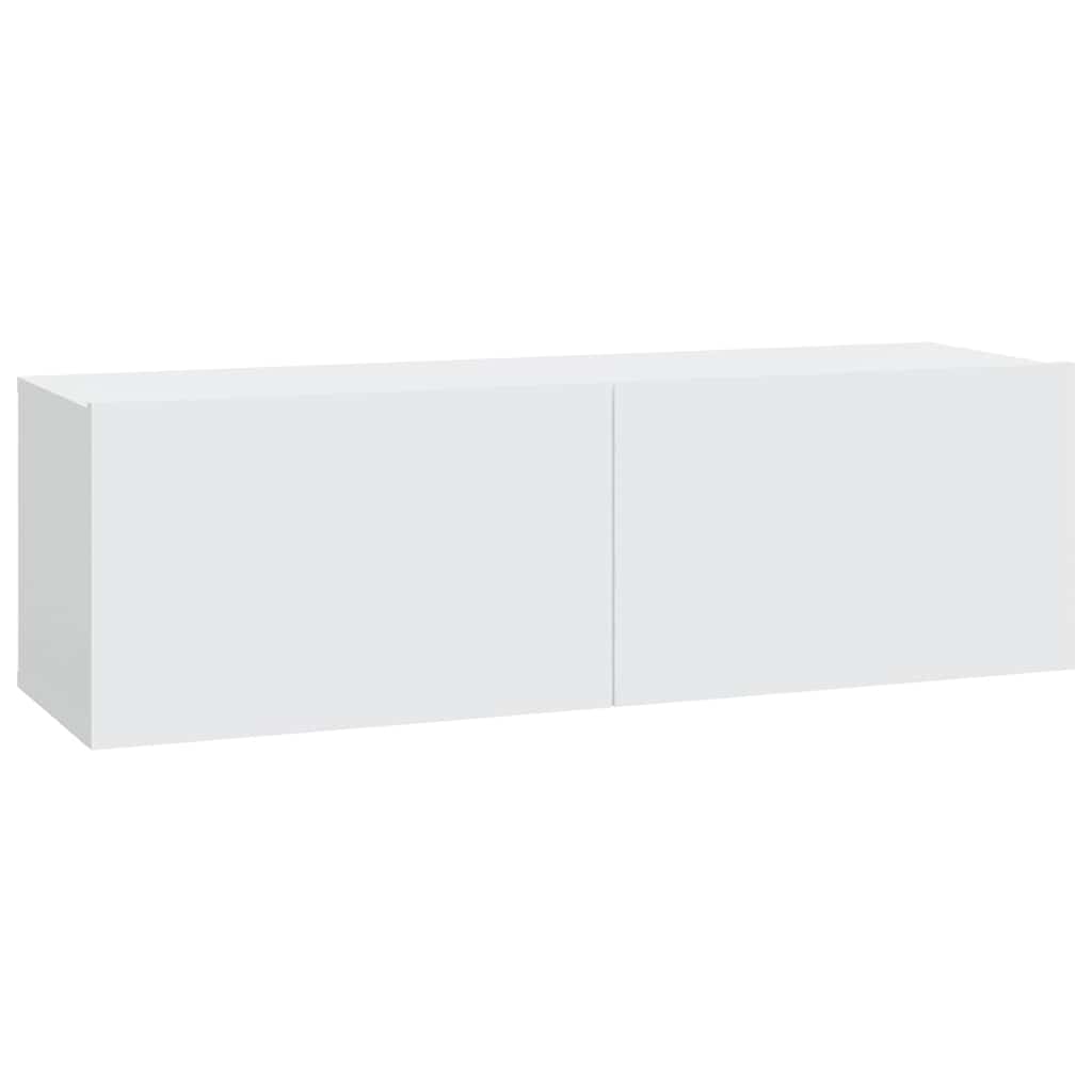 vidaXL 4 Piece Wall-mounted TV Cabinet Set White 100x30x30 cm 3