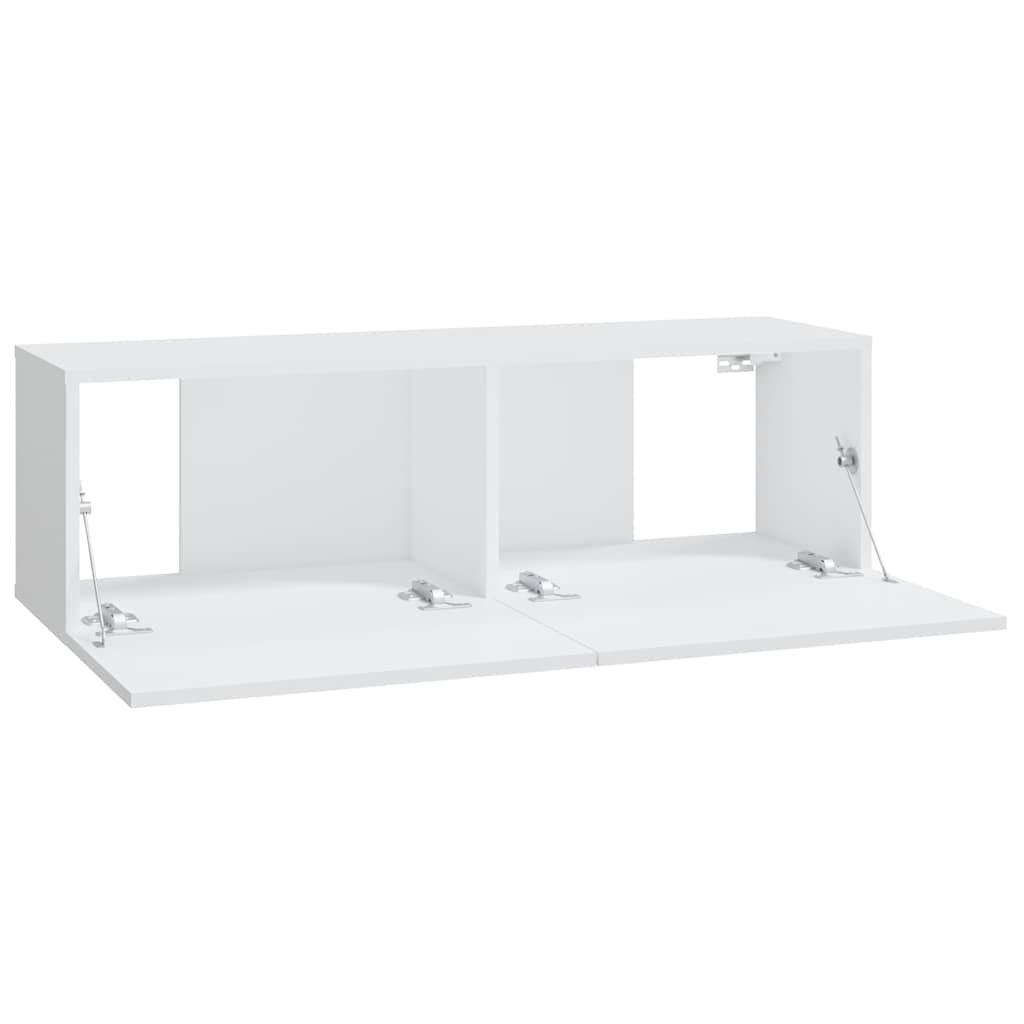 vidaXL 4 Piece Wall-mounted TV Cabinet Set White 100x30x30 cm 5
