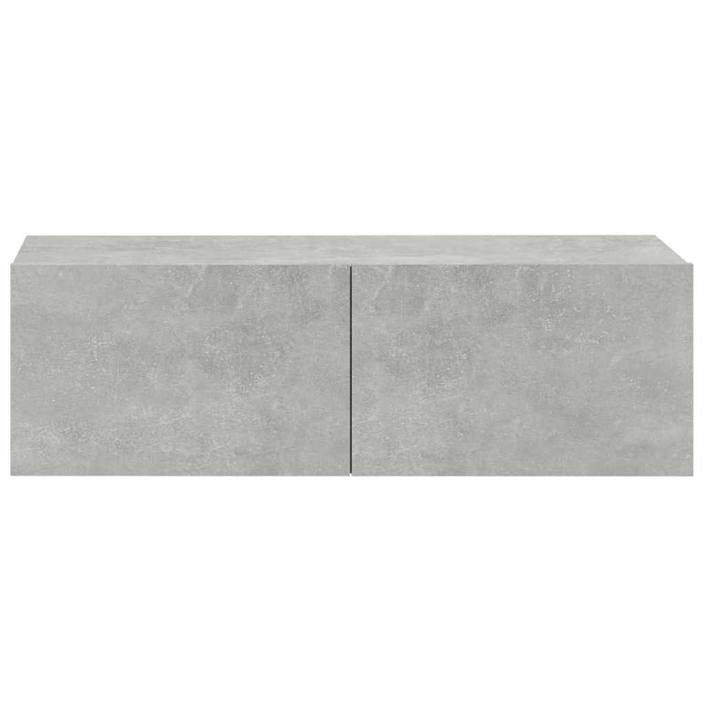 vidaXL 4 Piece Wall-mounted TV Cabinet Set Concrete Grey 100x30x30 cm 5