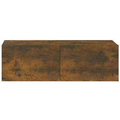 vidaXL 4 Piece Wall-mounted TV Cabinet Set Smoked Oak 100x30x30 cm 4