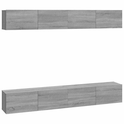 vidaXL 4 Piece Wall-mounted TV Cabinet Set Grey Sonoma 100x30x30 cm 2