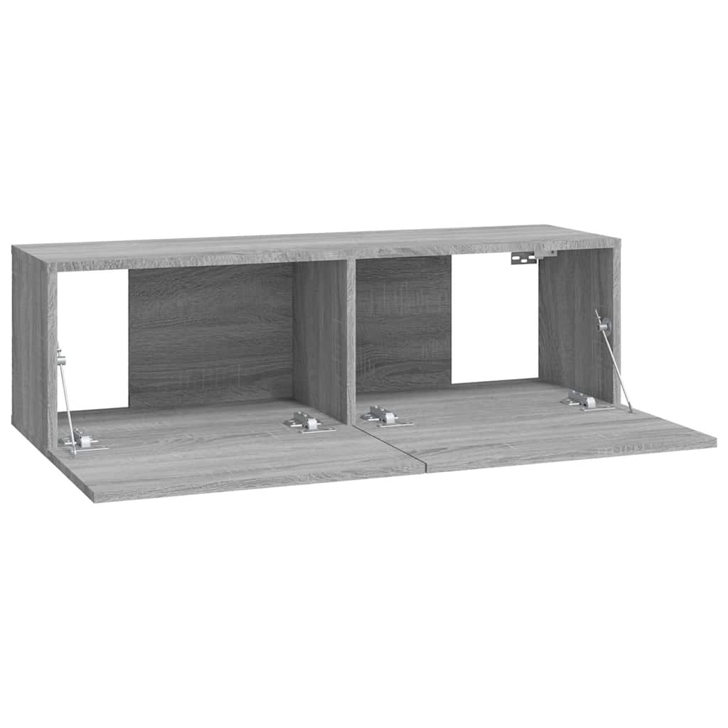 vidaXL 4 Piece Wall-mounted TV Cabinet Set Grey Sonoma 100x30x30 cm 5