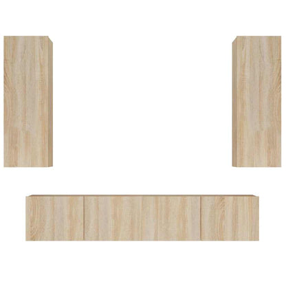 TV Cabinet Set Engineered Wood 4 pcs Sonoma oak