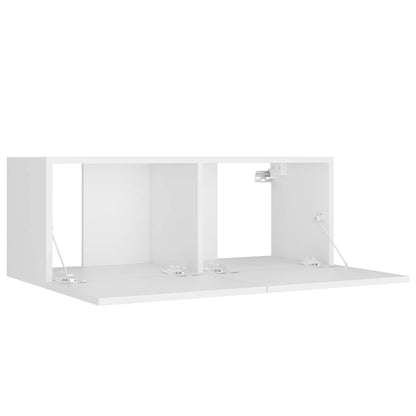vidaXL 8 Piece TV Cabinet Set White Engineered Wood 5