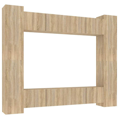 vidaXL 8 Piece TV Cabinet Set Sonoma Oak Engineered Wood 2