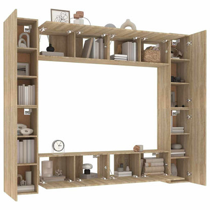 TV Cabinet Set Engineered Wood Sonoma oak 80 cm 8