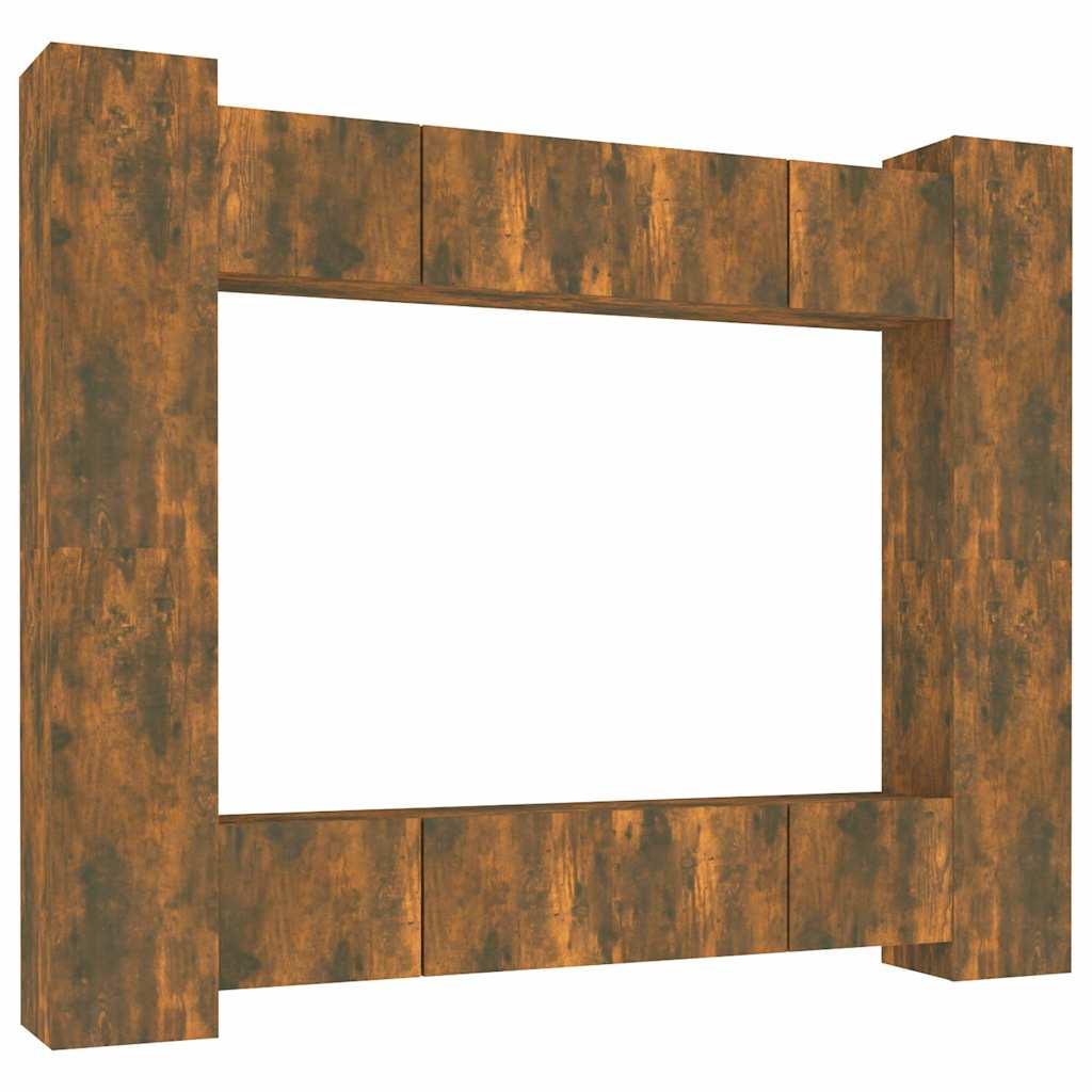 vidaXL 8 Piece TV Cabinet Set Smoked Oak Engineered Wood 2