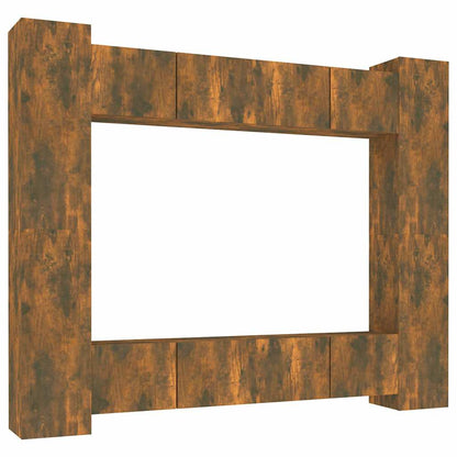 vidaXL 8 Piece TV Cabinet Set Smoked Oak Engineered Wood 2