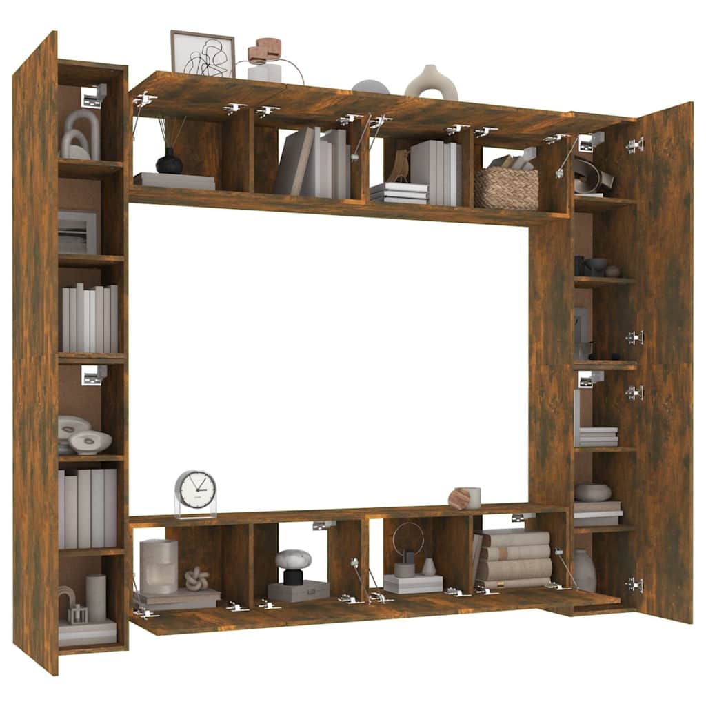 TV Cabinet Set Engineered Wood Smoked oak 80 cm 8
