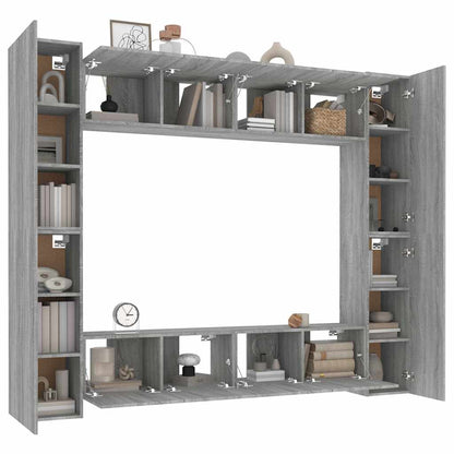 TV Cabinet Set Engineered Wood Grey sonoma 80 cm 8