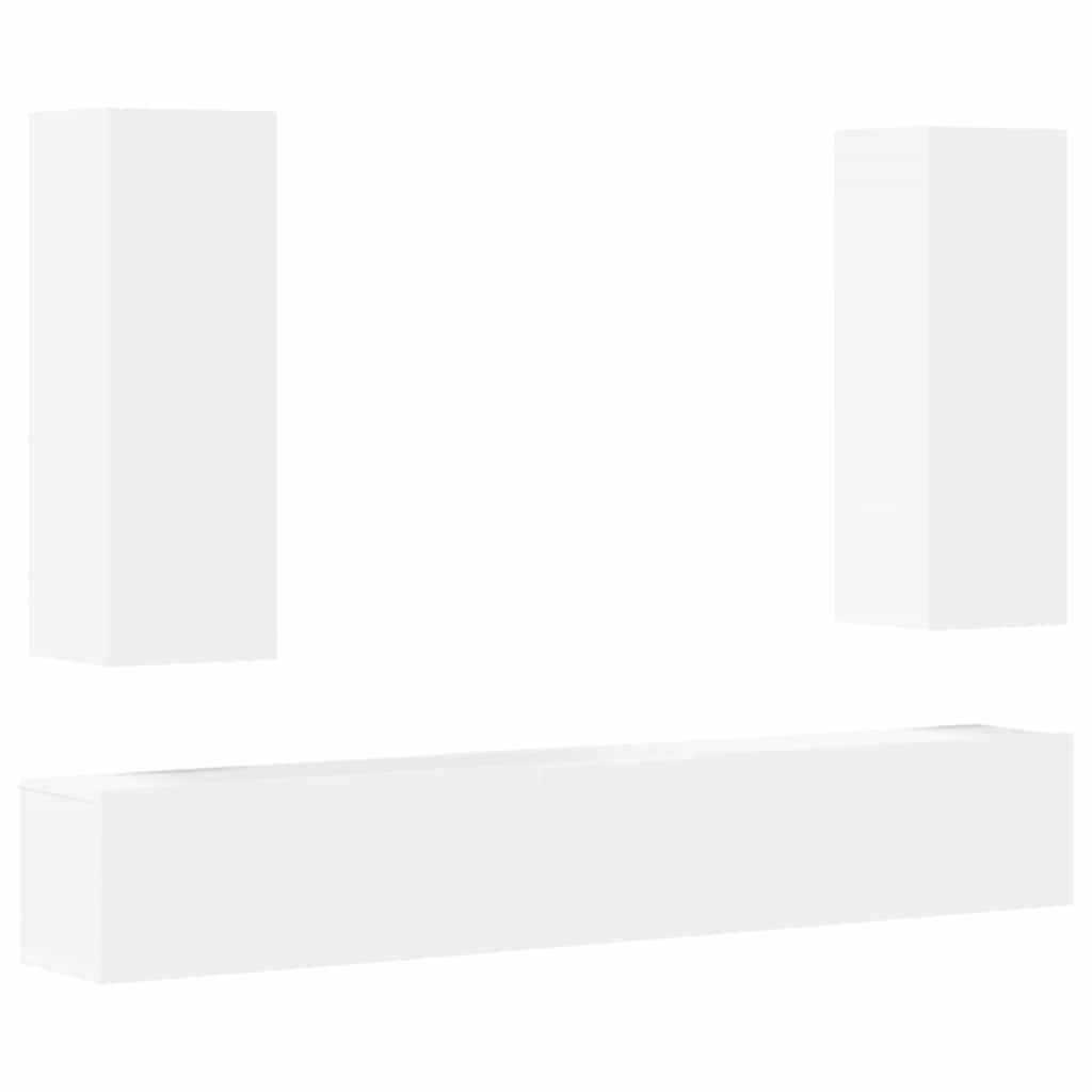 vidaXL 5 Piece TV Cabinet Set White Engineered Wood 2