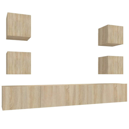 TV Cabinet Set Engineered Wood 6 pcs 100 cm