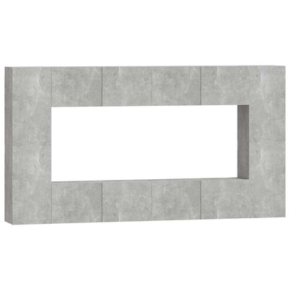 8 Piece TV Cabinet Set Engineered Wood Concrete grey