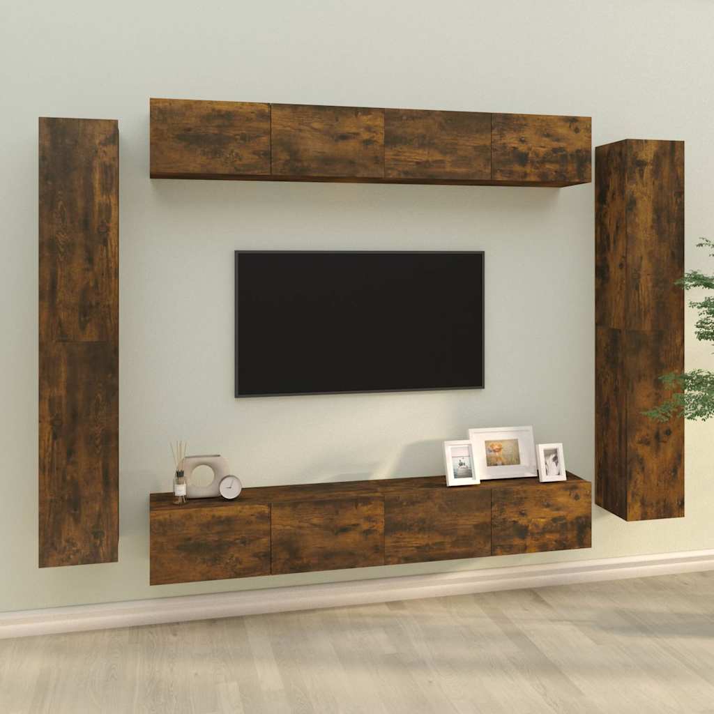 vidaXL 8 Piece TV Cabinet Set Engineered Wood