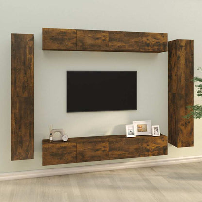 vidaXL 8 Piece TV Cabinet Set Engineered Wood