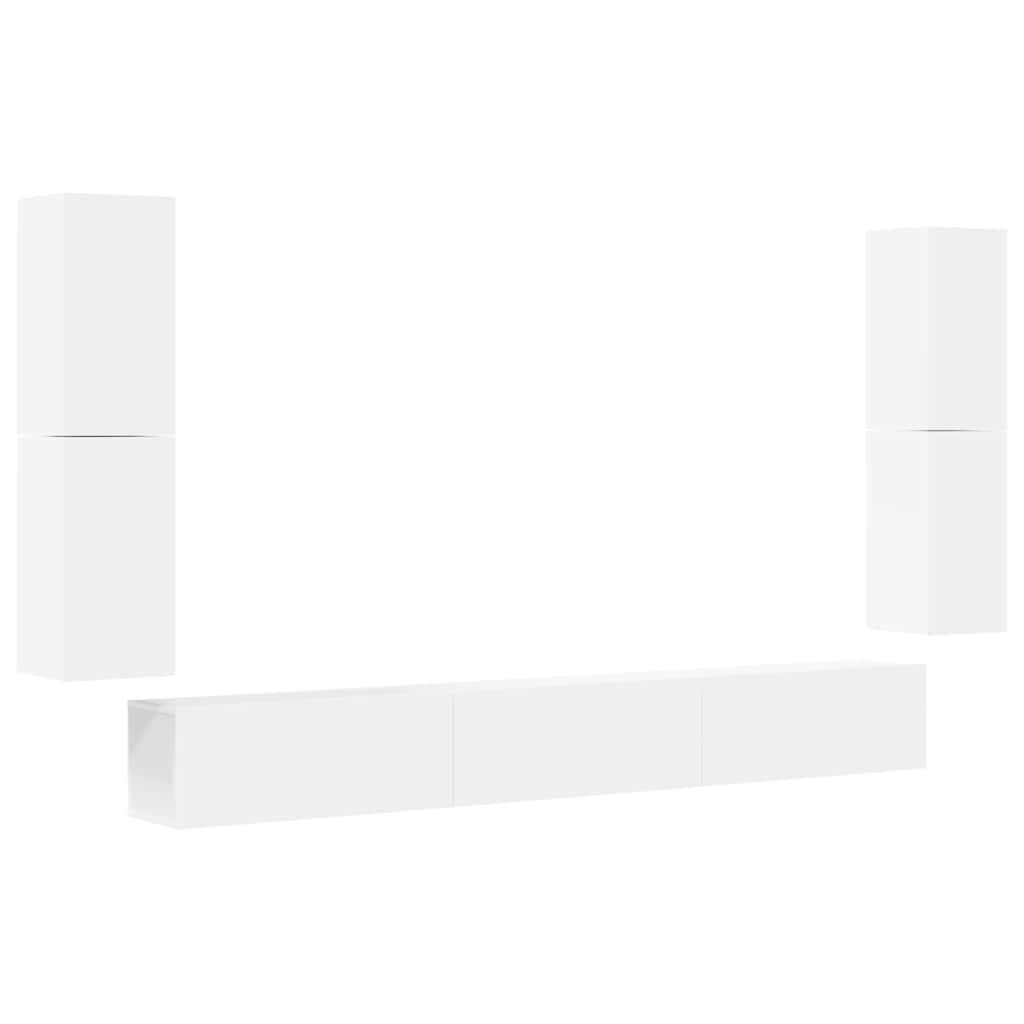 vidaXL 7 Piece TV Cabinet Set White Engineered Wood 2