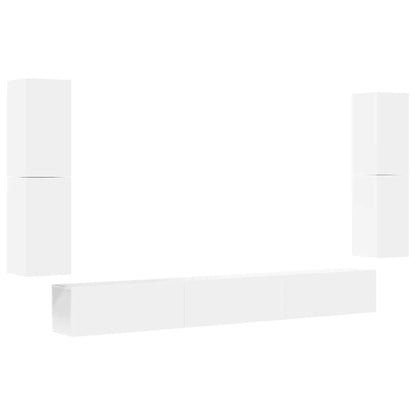 vidaXL 7 Piece TV Cabinet Set White Engineered Wood 2
