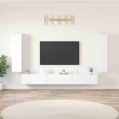 vidaXL 7 Piece TV Cabinet Set White Engineered Wood 1