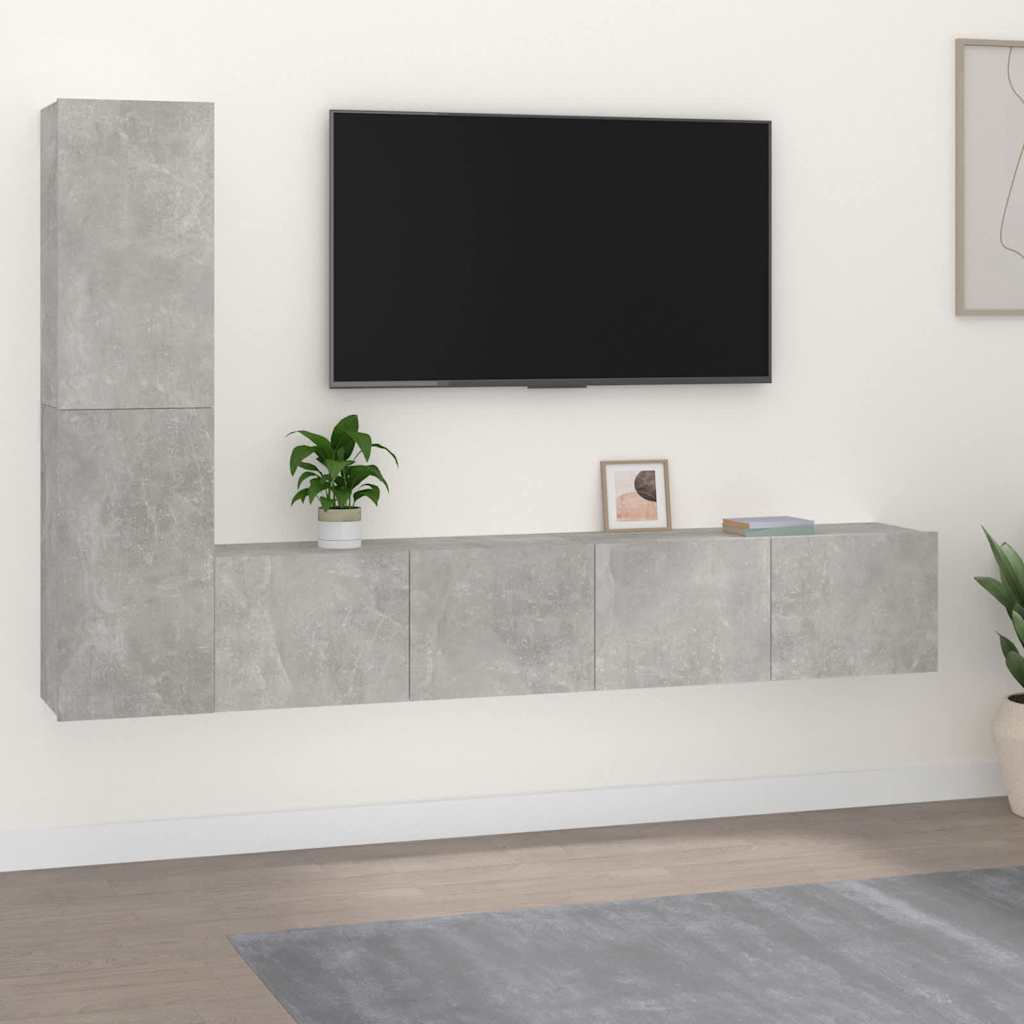 vidaXL 4 Piece TV Cabinet Set Engineered Wood