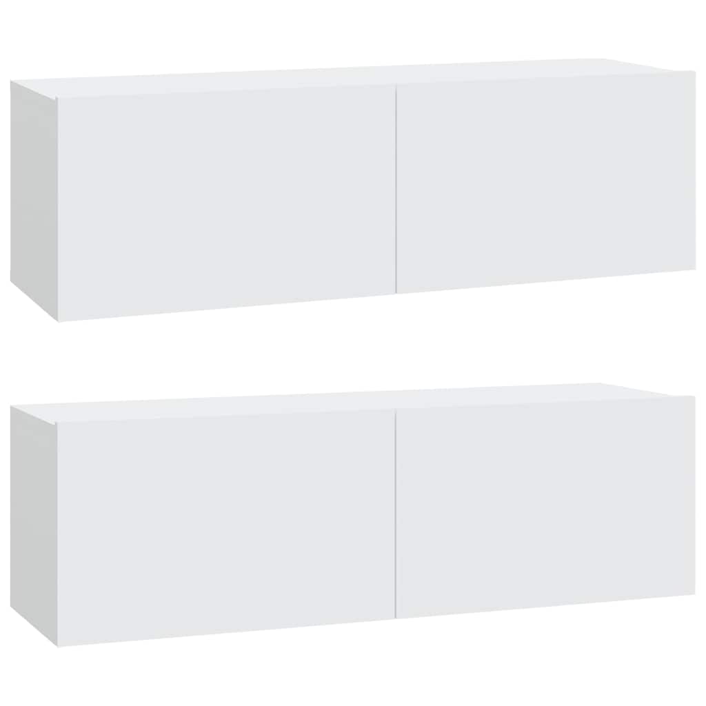 vidaXL 3 Piece TV Cabinet Set White Engineered Wood 4