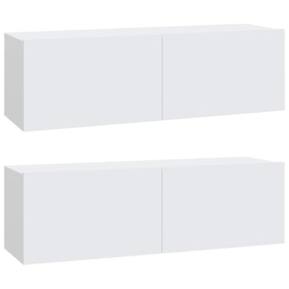 vidaXL 3 Piece TV Cabinet Set White Engineered Wood 4