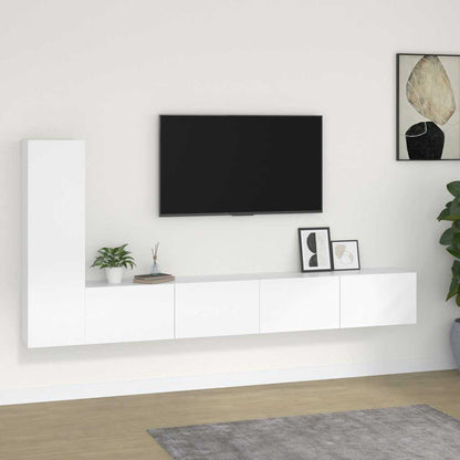 vidaXL 3 Piece TV Cabinet Set White Engineered Wood 1