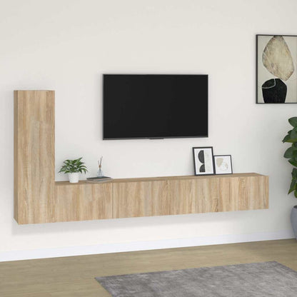 vidaXL 4 Piece TV Cabinet Set Engineered Wood