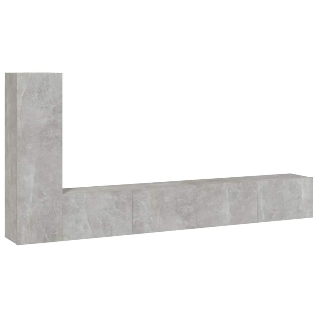 4 Piece TV Cabinet Set Engineered Wood Concrete grey