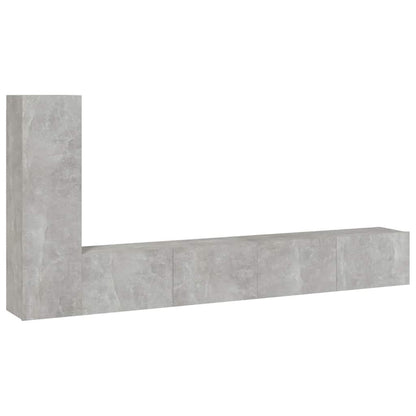 4 Piece TV Cabinet Set Engineered Wood Concrete grey