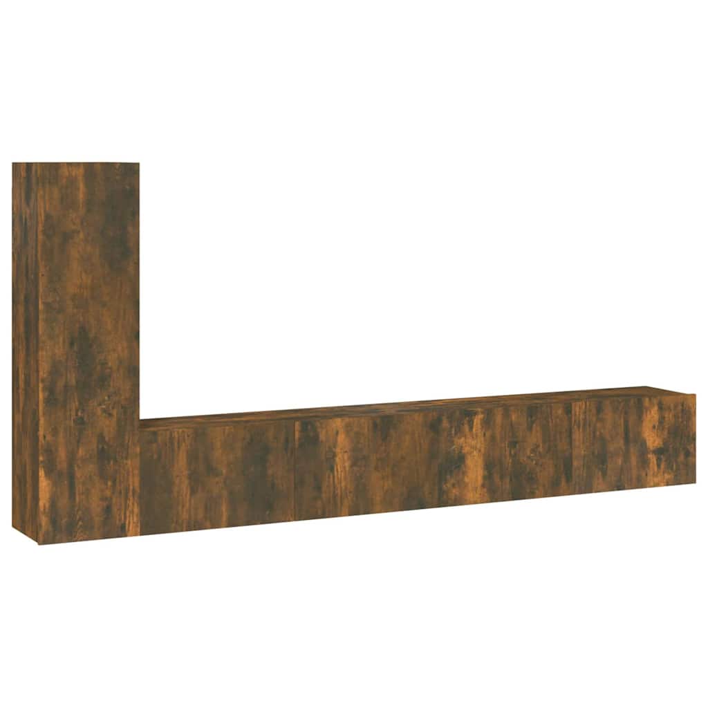 vidaXL 3 Piece TV Cabinet Set Smoked Oak Engineered Wood 2