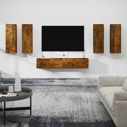 vidaXL 6 Piece TV Cabinet Set Engineered Wood