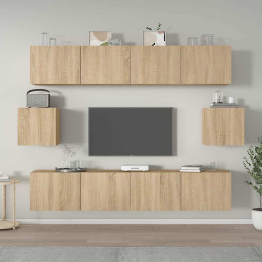vidaXL 6 Piece TV Cabinet Set Sonoma Oak Engineered Wood 1