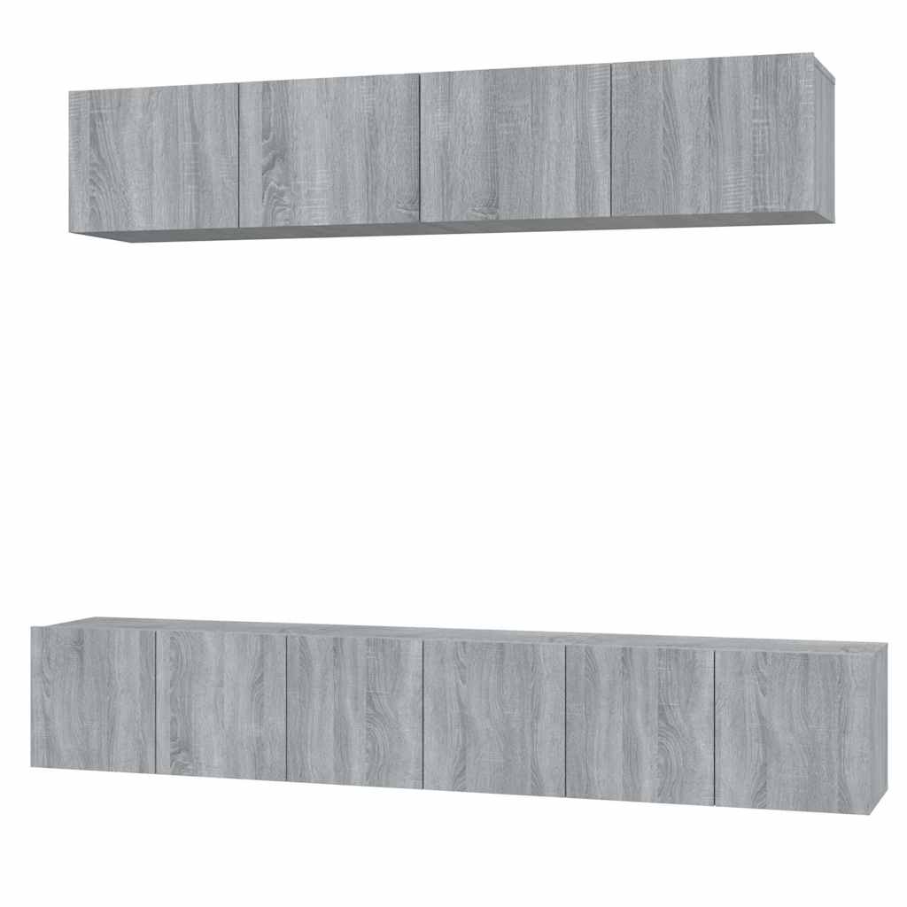 5 Piece TV Cabinet Set Engineered Wood Width 80 cm Grey sonoma