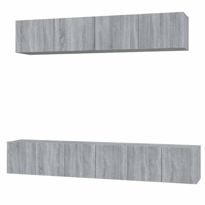 5 Piece TV Cabinet Set Engineered Wood Width 80 cm Grey sonoma
