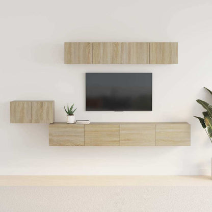 vidaXL 5 Piece TV Cabinet Set Sonoma Oak Engineered Wood 1