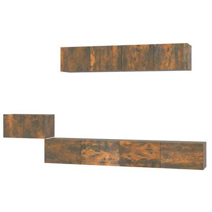 vidaXL 5 Piece TV Cabinet Set Smoked Oak Engineered Wood 2
