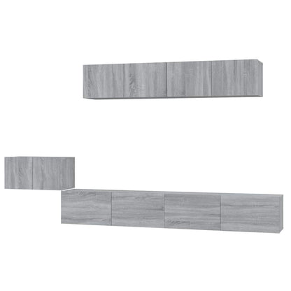 vidaXL 5 Piece TV Cabinet Set Grey Sonoma Engineered Wood 2