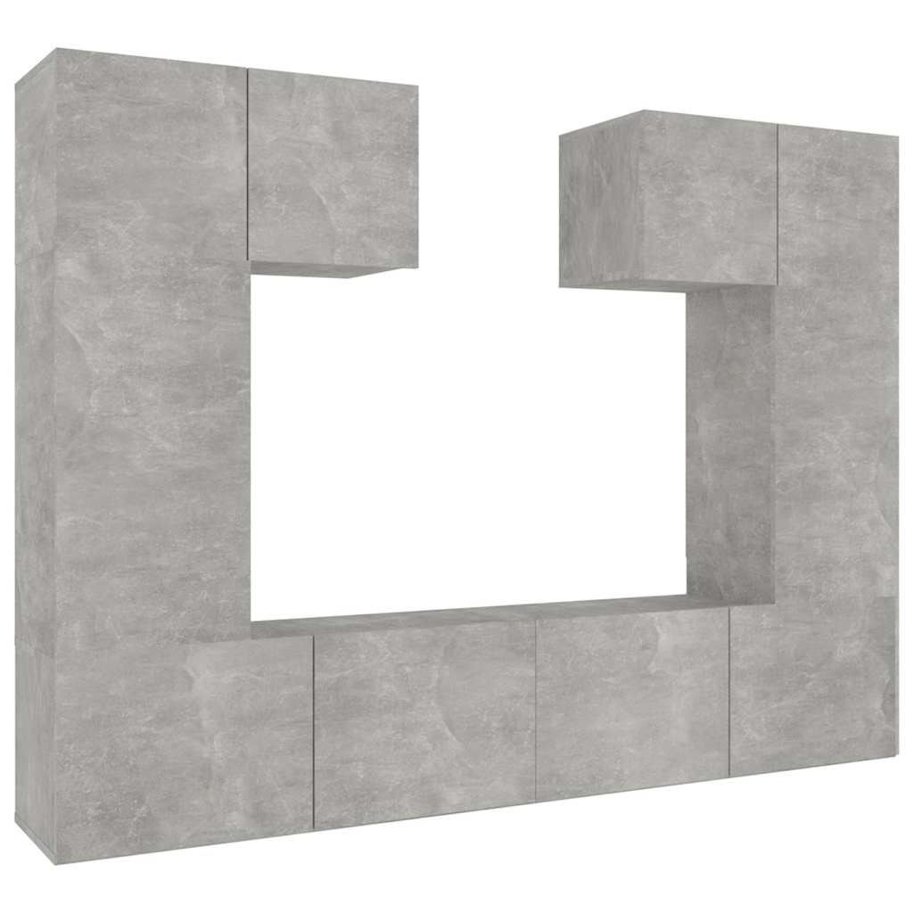 vidaXL 6 Piece TV Cabinet Set Concrete Grey Engineered Wood 2