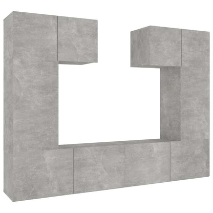 vidaXL 6 Piece TV Cabinet Set Concrete Grey Engineered Wood 2