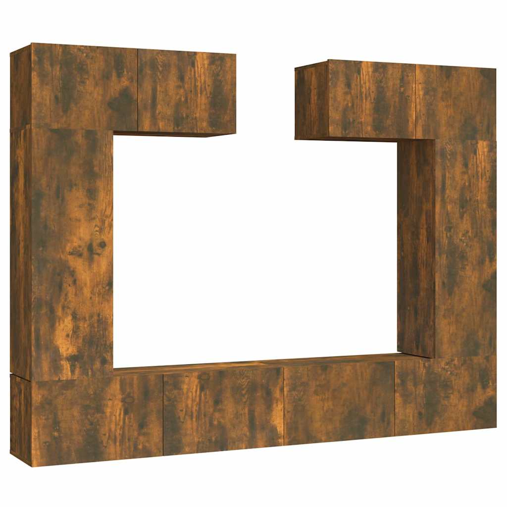 vidaXL 6 Piece TV Cabinet Set Smoked Oak Engineered Wood 2