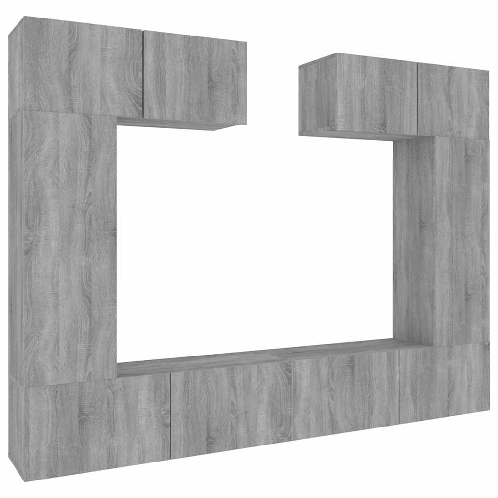 vidaXL 6 Piece TV Cabinet Set Grey Sonoma Engineered Wood 2