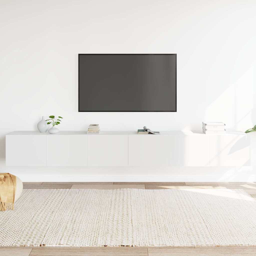 3 Piece TV Cabinet Set Engineered Wood Width 80 cm White