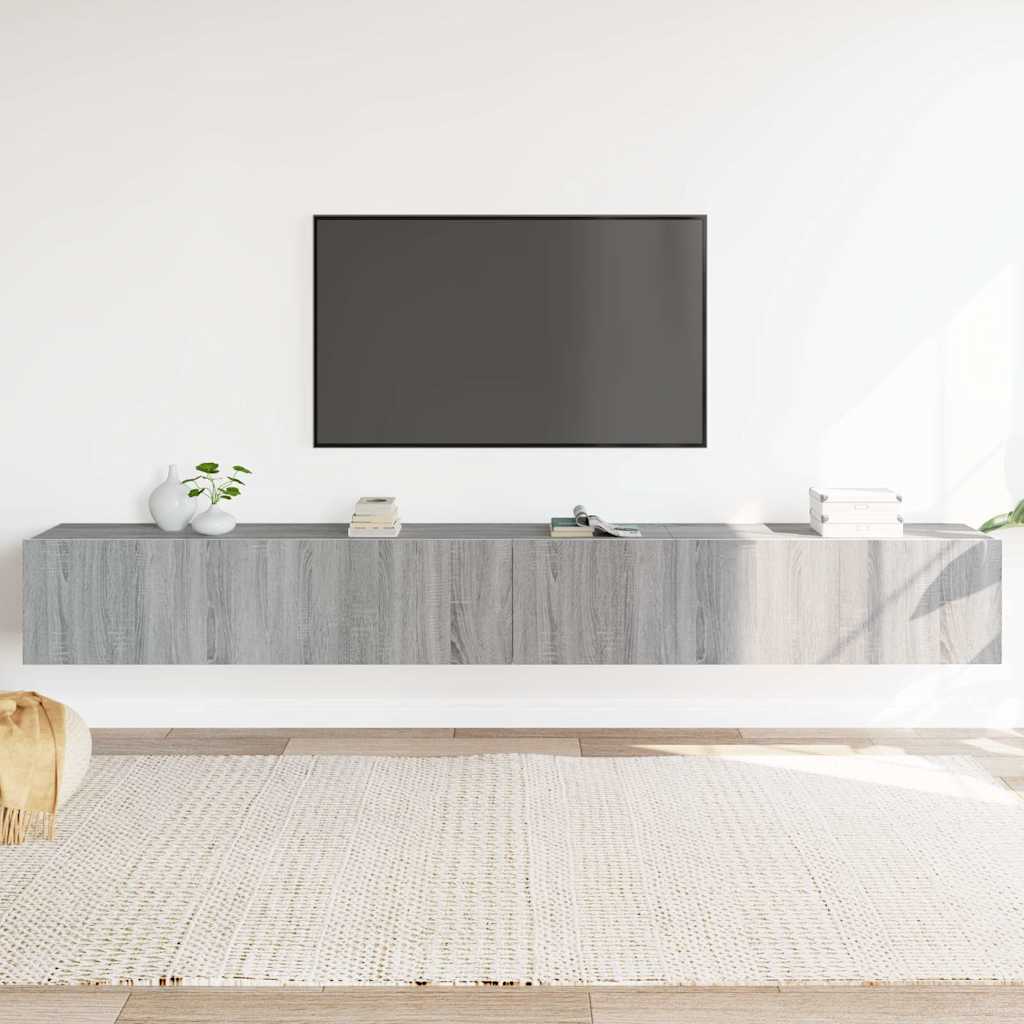 3 Piece TV Cabinet Set Engineered Wood Width 80 cm Grey sonoma