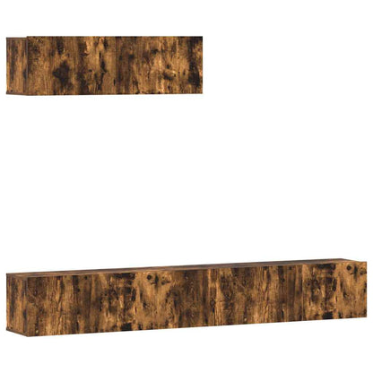 vidaXL 3 Piece TV Cabinet Set Smoked Oak Engineered Wood 2