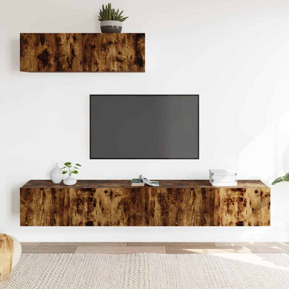 vidaXL 3 Piece TV Cabinet Set Smoked Oak Engineered Wood 1