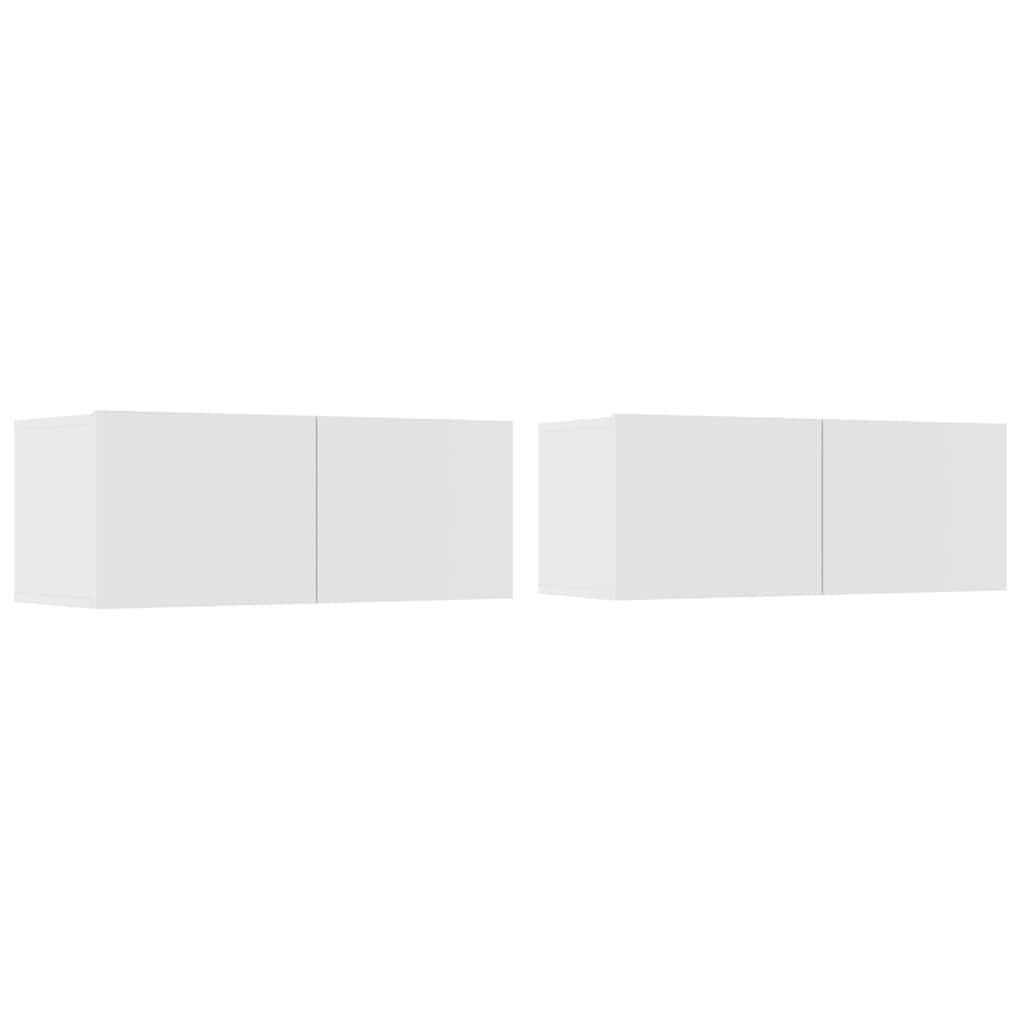 vidaXL 4 Piece TV Cabinet Set White Engineered Wood 3