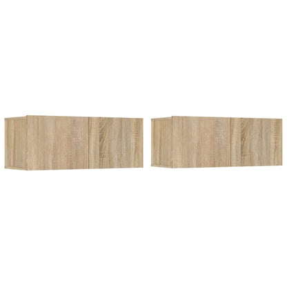 vidaXL 4 Piece TV Cabinet Set Sonoma Oak Engineered Wood 3