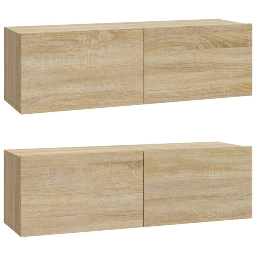 vidaXL 4 Piece TV Cabinet Set Sonoma Oak Engineered Wood 4