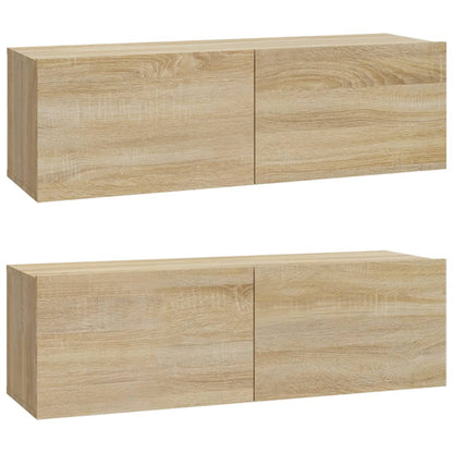 vidaXL 4 Piece TV Cabinet Set Sonoma Oak Engineered Wood 4